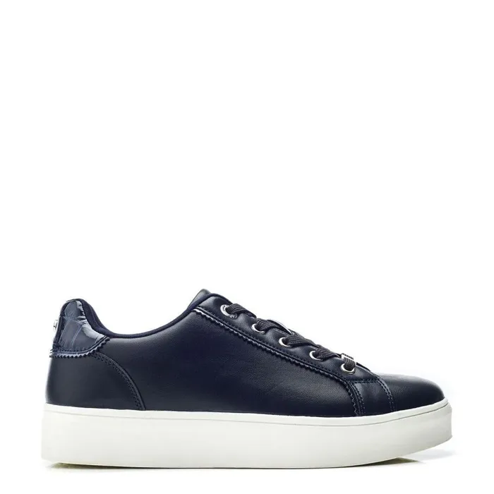 Women Moda In Pelle Casual Trainers Belammy Navy Porvair