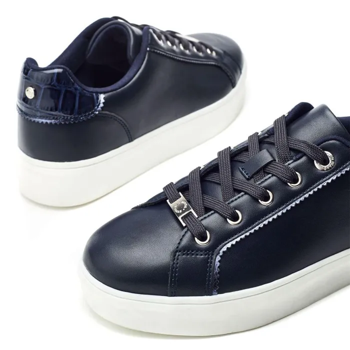 Women Moda In Pelle Casual Trainers Belammy Navy Porvair