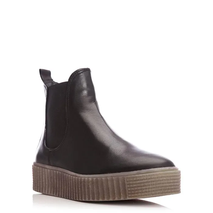 Women Moda In Pelle Chelsea Boots Shoon Sh Illom Black Leather