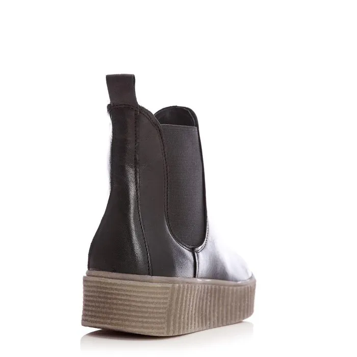 Women Moda In Pelle Chelsea Boots Shoon Sh Illom Black Leather