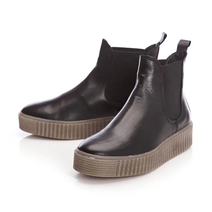 Women Moda In Pelle Chelsea Boots Shoon Sh Illom Black Leather