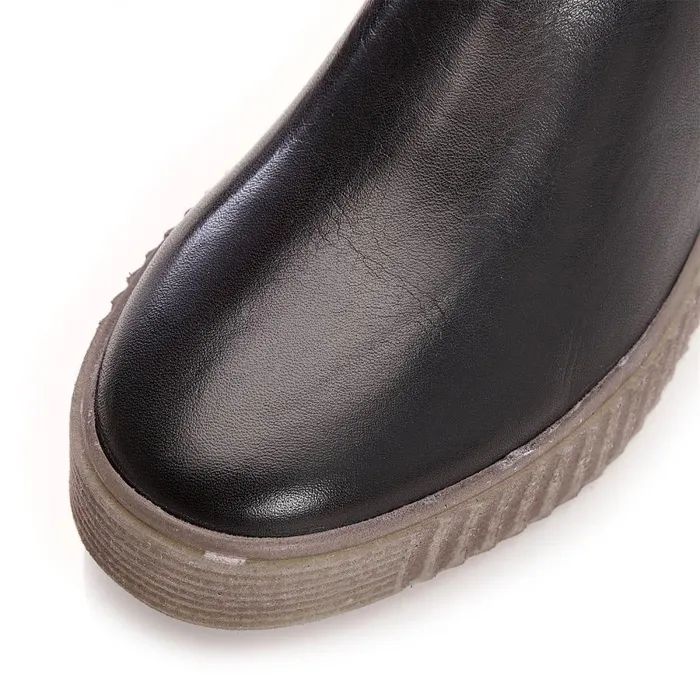 Women Moda In Pelle Chelsea Boots Shoon Sh Illom Black Leather