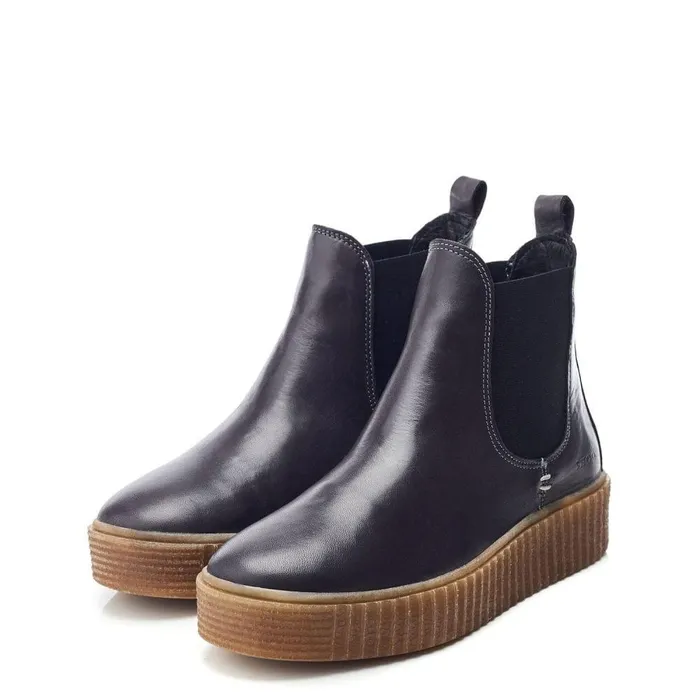 Women Moda In Pelle Chelsea Boots Shoon Sh Illom Dark Grey Leather