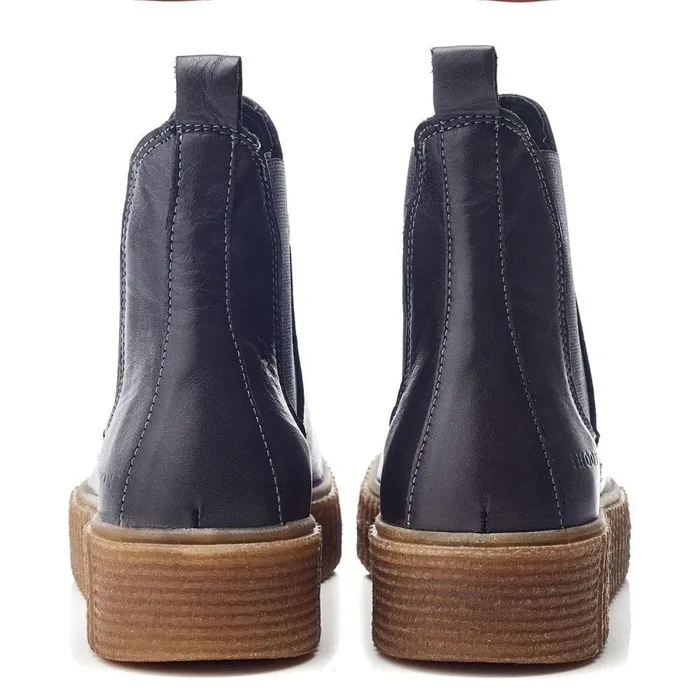 Women Moda In Pelle Chelsea Boots Shoon Sh Illom Dark Grey Leather