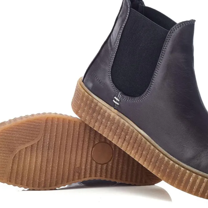 Women Moda In Pelle Chelsea Boots Shoon Sh Illom Dark Grey Leather
