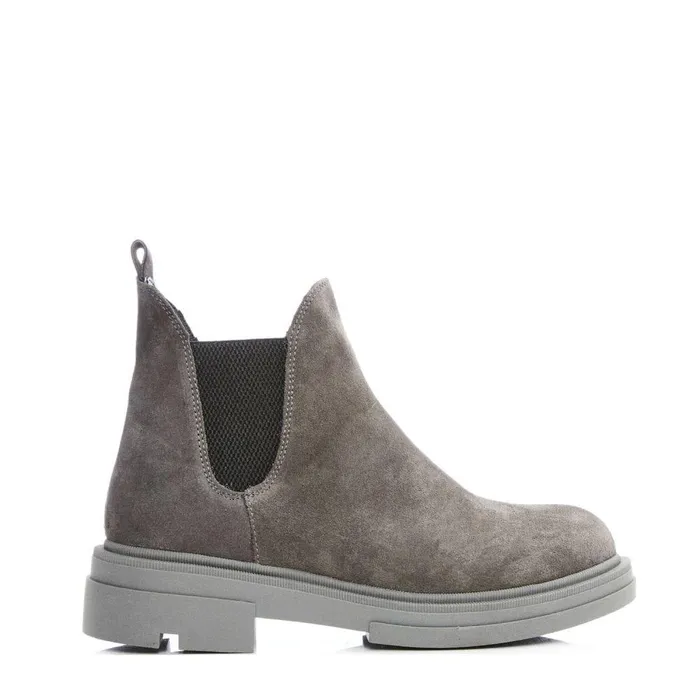 Women Moda In Pelle Chunky Boots Bsoleful B Binkie Grey Suede