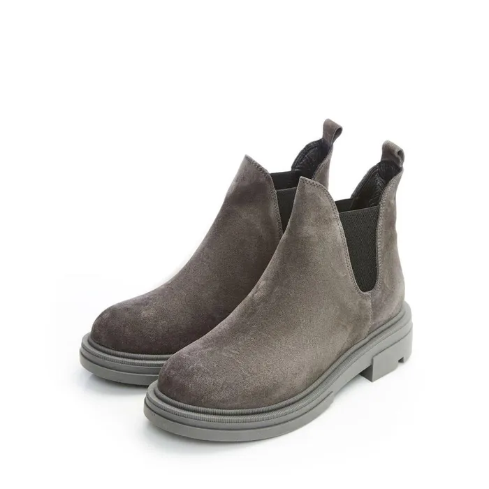 Women Moda In Pelle Chunky Boots Bsoleful B Binkie Grey Suede