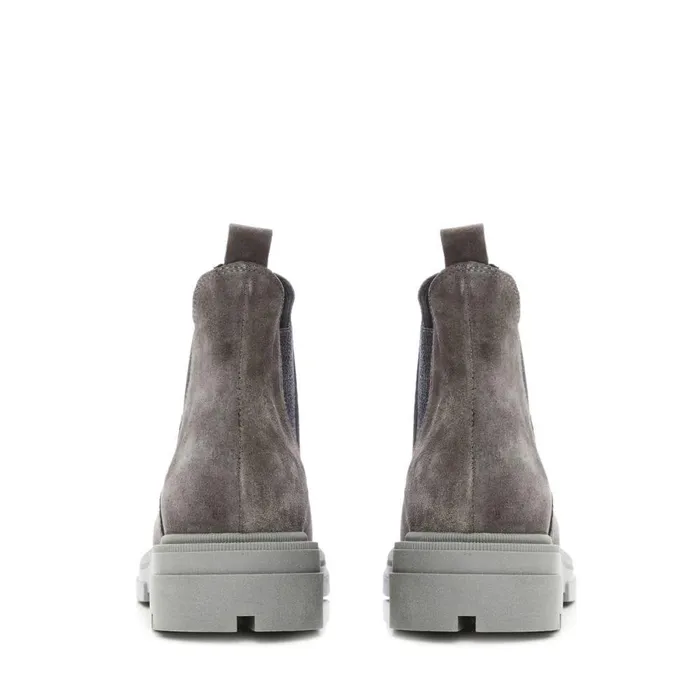 Women Moda In Pelle Chunky Boots Bsoleful B Binkie Grey Suede
