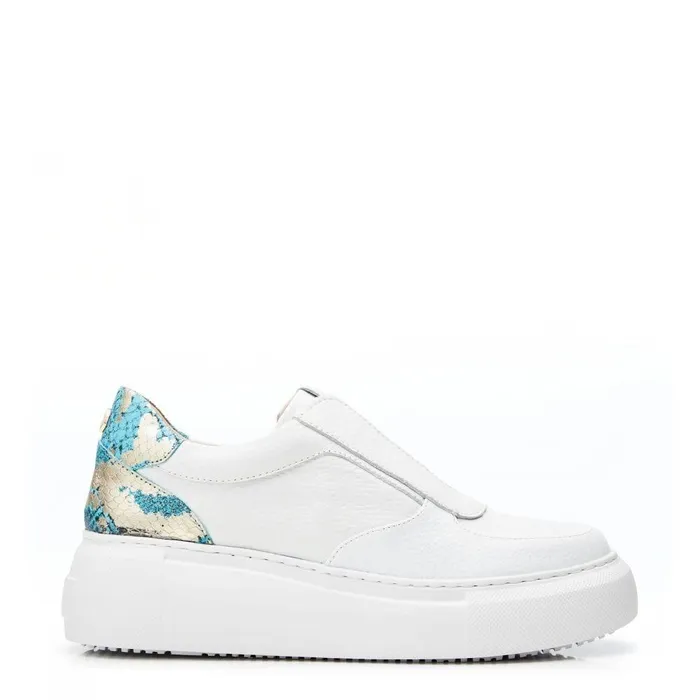 Women Moda In Pelle Chunky Trainers Althea White Leather