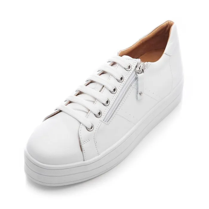 Women Moda In Pelle Chunky Trainers Bsoleful BGlazie White Leather