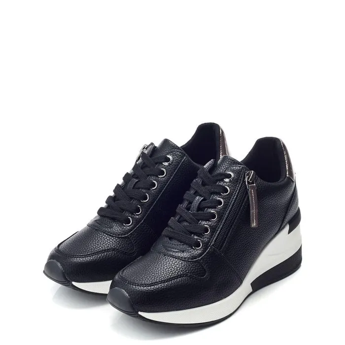 Women Moda In Pelle Chunky Trainers Claudie Black Porvair