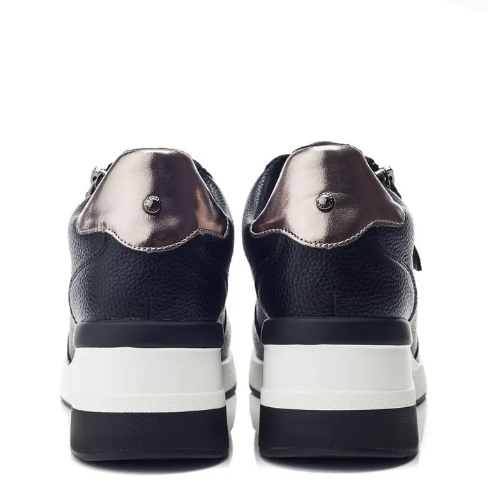 Women Moda In Pelle Chunky Trainers Claudie Black Porvair