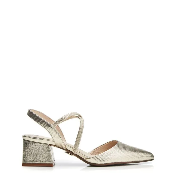 Women Moda In Pelle Court Shoes Caydence Gold Lizard