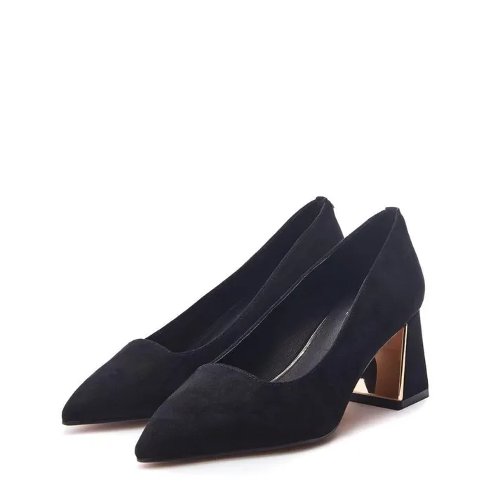 Women Moda In Pelle Court Shoes Gaela Black Alcantara
