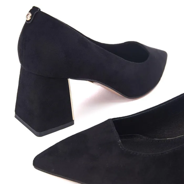 Women Moda In Pelle Court Shoes Gaela Black Alcantara