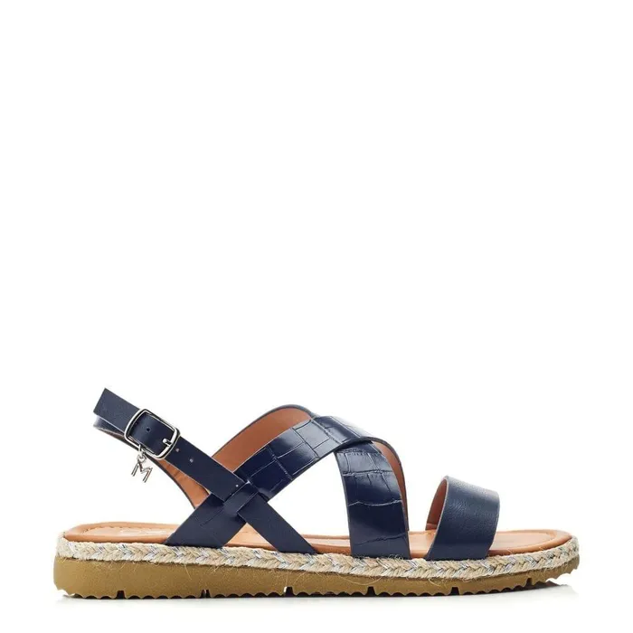 Women Moda In Pelle Flatform Sandals Neyma Navy Porvair