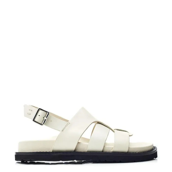 Women Moda In Pelle Flatform Sandals Shoon Sh Lonnie Off White Leather