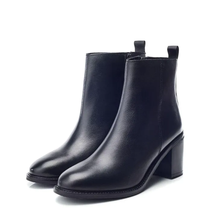 Women Moda In Pelle Heeled And Wedge Boots Bsoleful BFleur Black Leather