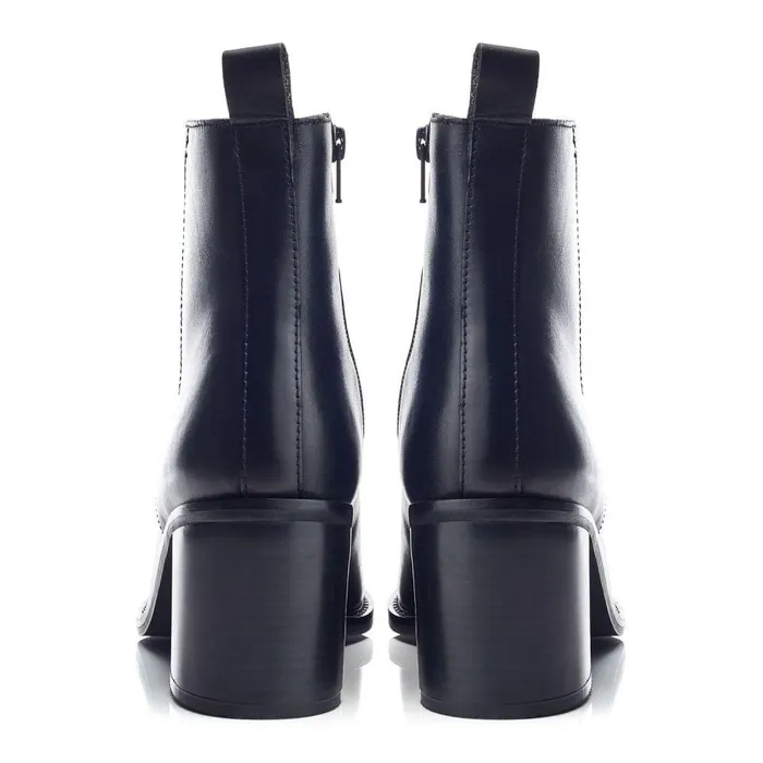 Women Moda In Pelle Heeled And Wedge Boots Bsoleful BFleur Black Leather