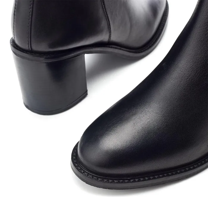 Women Moda In Pelle Heeled And Wedge Boots Bsoleful BFleur Black Leather