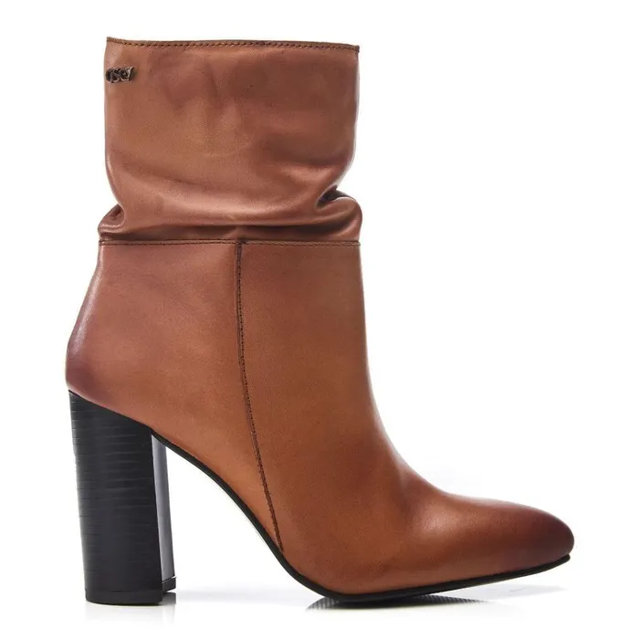 Women Moda In Pelle Heeled And Wedge Boots Bsoleful BPromi Tan Leather