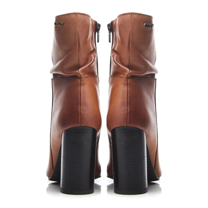 Women Moda In Pelle Heeled And Wedge Boots Bsoleful BPromi Tan Leather