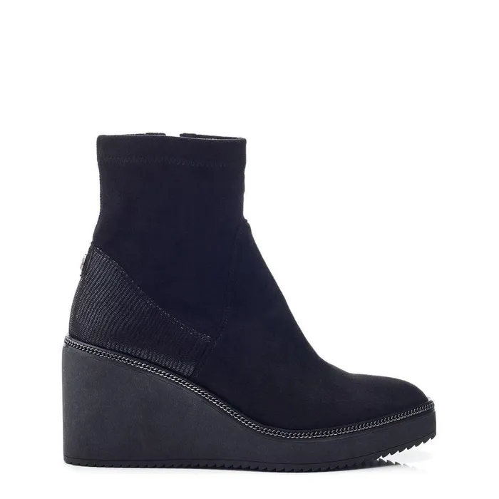 Women Moda In Pelle Heeled And Wedge Boots Kallie Black Alcantara