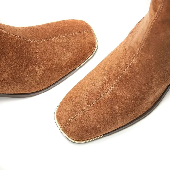 Women Moda In Pelle Heeled And Wedge Boots Loni Tan Alcantara