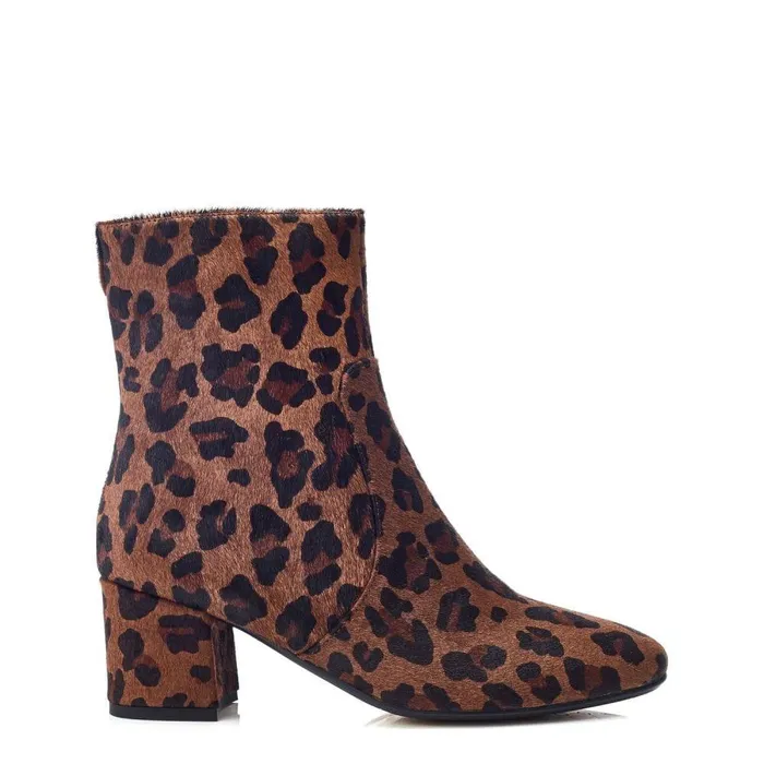 Women Moda In Pelle Heeled And Wedge Boots Otto Leopard Suede