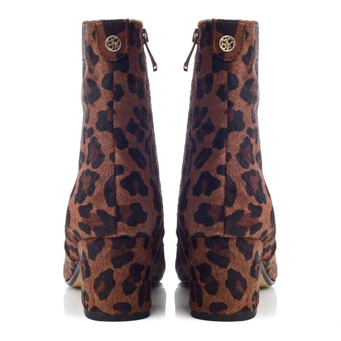 Women Moda In Pelle Heeled And Wedge Boots Otto Leopard Suede