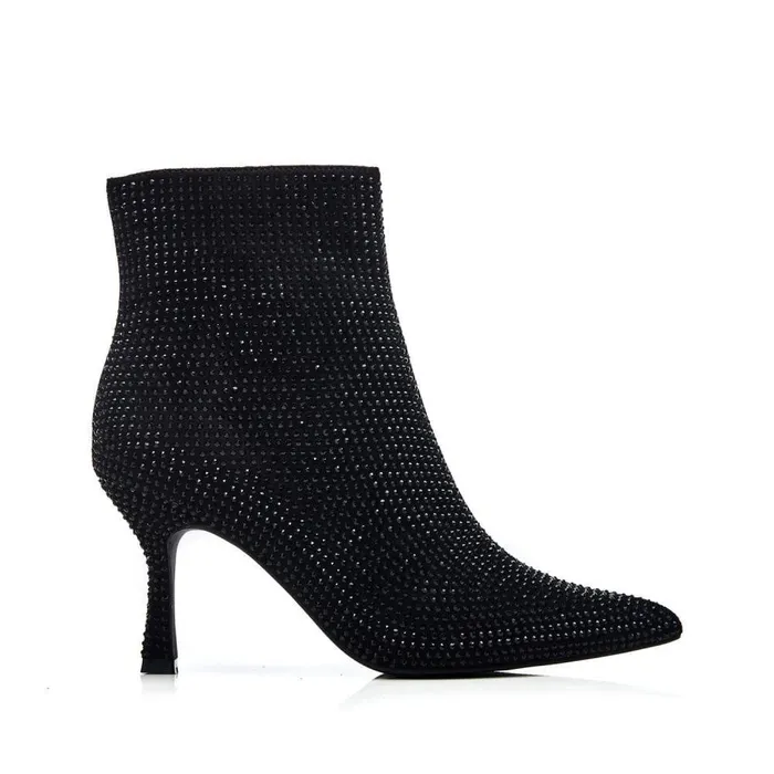 Women Moda In Pelle Heeled And Wedge Boots Zalea Black Textile