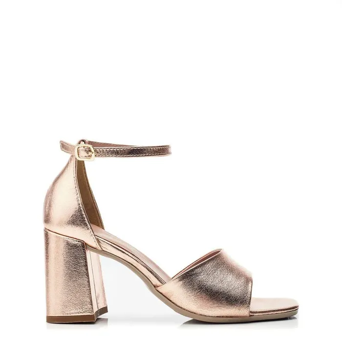 Women Moda In Pelle Heeled Sandals Bsoleful BMiranda Rose Gold Leather