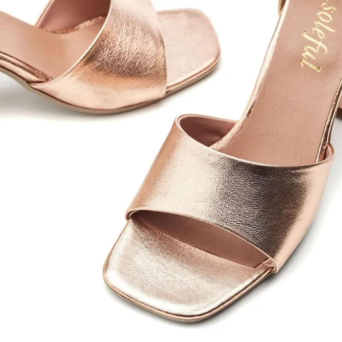 Women Moda In Pelle Heeled Sandals Bsoleful BMiranda Rose Gold Leather