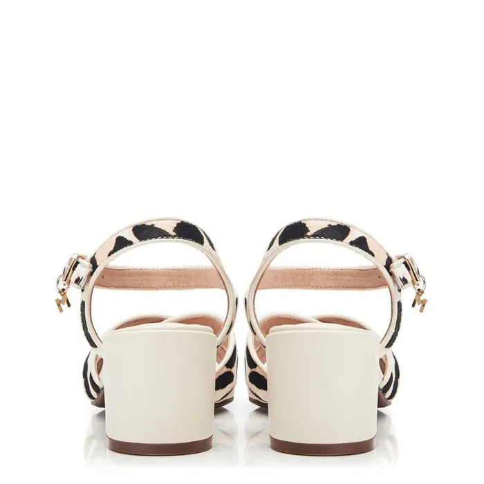 Women Moda In Pelle Heeled Sandals Lotsie Leopard Pony Hair