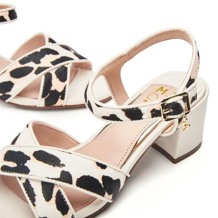 Women Moda In Pelle Heeled Sandals Lotsie Leopard Pony Hair
