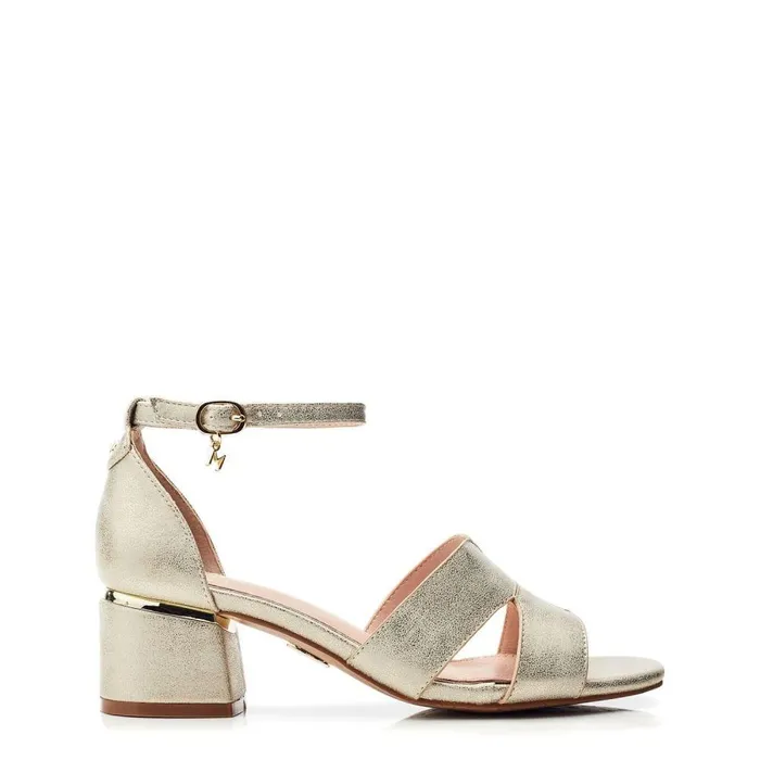 Women Moda In Pelle Heeled Sandals Nafiah Gold Porvair