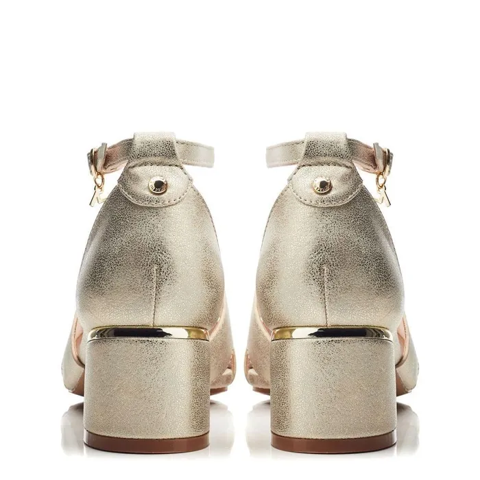 Women Moda In Pelle Heeled Sandals Nafiah Gold Porvair