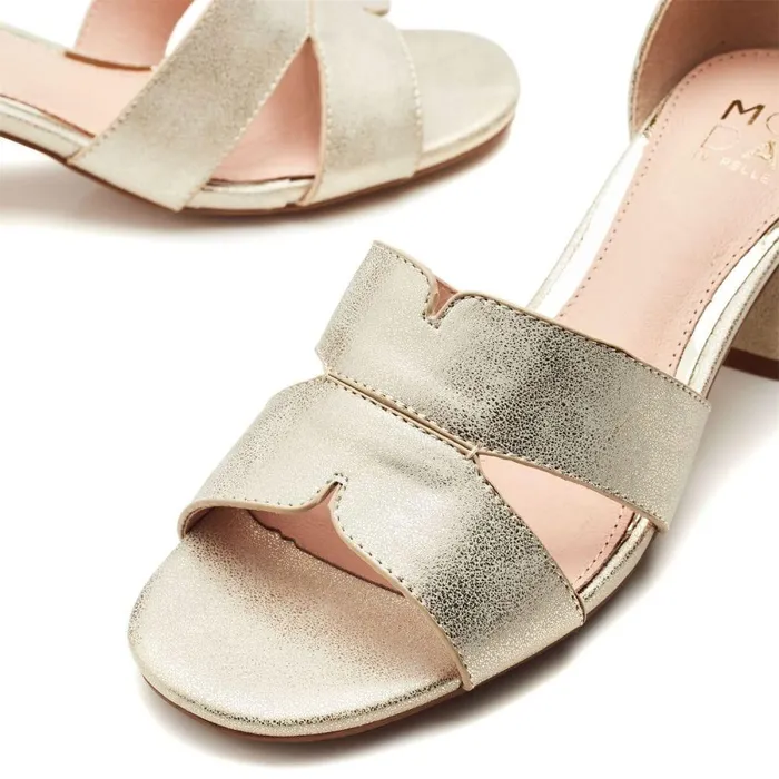 Women Moda In Pelle Heeled Sandals Nafiah Gold Porvair