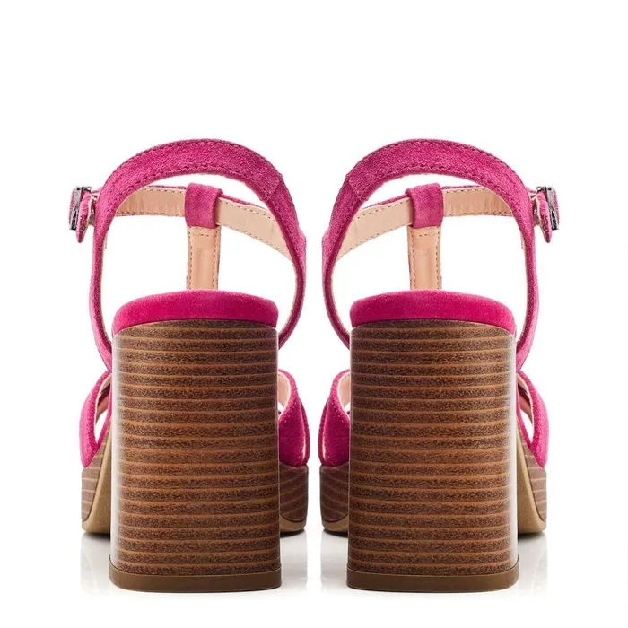 Women Moda In Pelle Heeled Sandals Quinnie Raspberry Suede