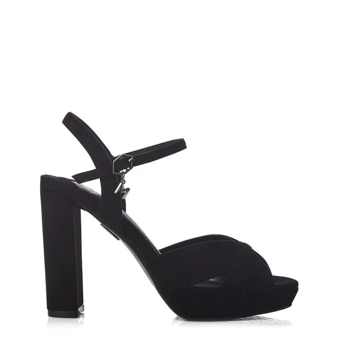 Women Moda In Pelle High Heel Shoes Supernova Black Alcantara