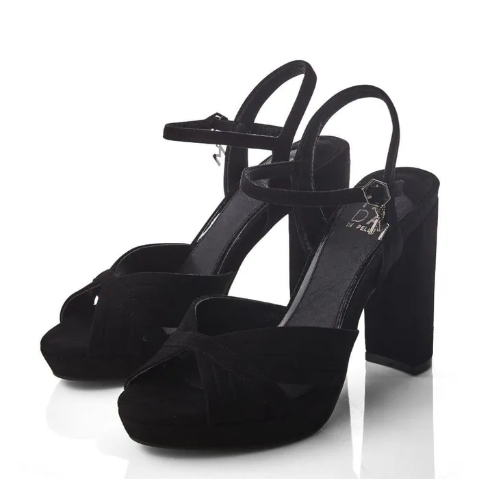 Women Moda In Pelle High Heel Shoes Supernova Black Alcantara