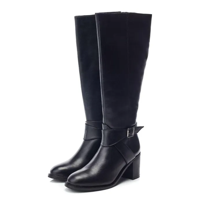 Women Moda In Pelle Knee High Boots Bsoleful BLonsdale Black Leather