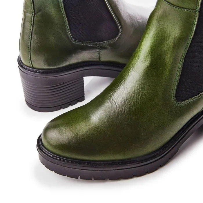 Women Moda In Pelle Knee High Boots Linettie Green Leather Women Moda In Pelle Knee High Boots Linettie Green Leather