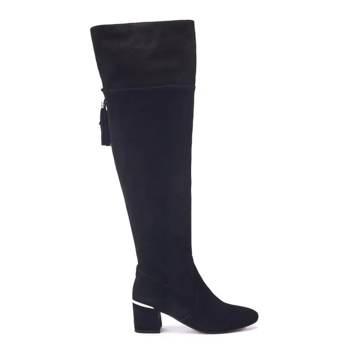 Women Moda In Pelle Knee High Boots Retta Black Suede