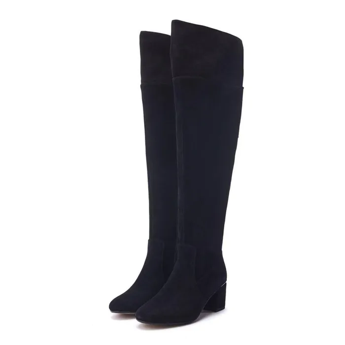 Women Moda In Pelle Knee High Boots Retta Black Suede