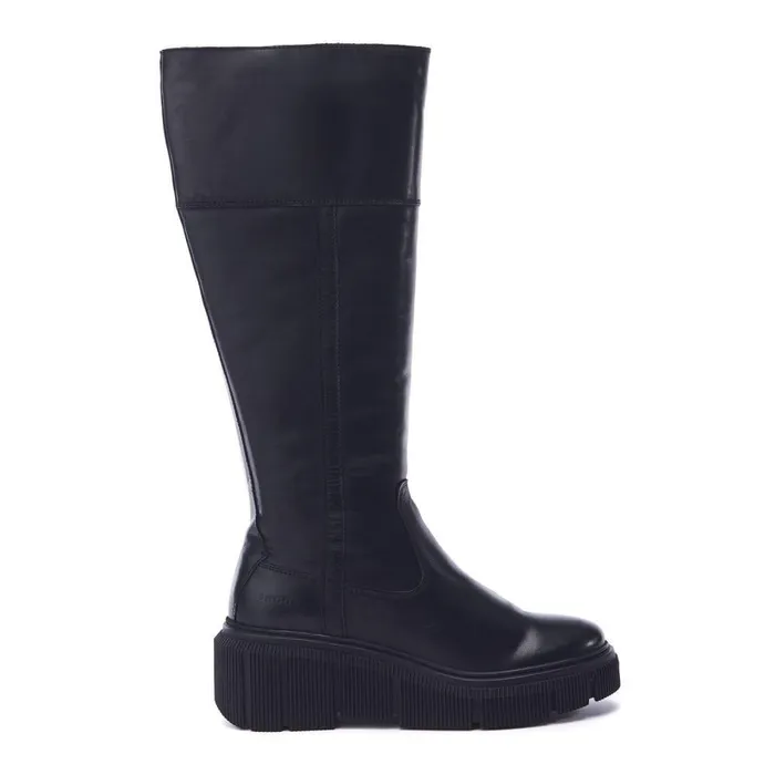 Women Moda In Pelle Knee High Boots Shoon Sh Rivers Black Leather