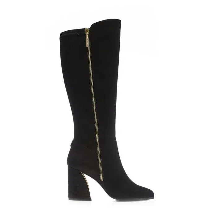 Women Moda In Pelle Knee High Boots Tigerlily Black Protauras