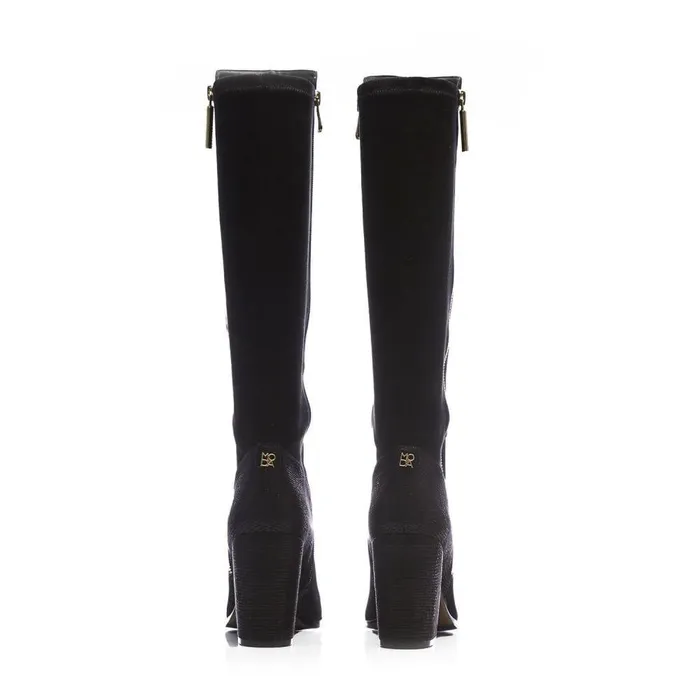 Women Moda In Pelle Knee High Boots Tigerlily Black Protauras