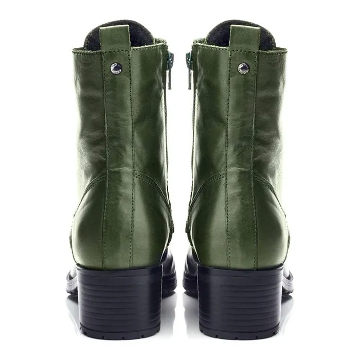Women Moda In Pelle MidCalf Boots Bezzie Green Leather