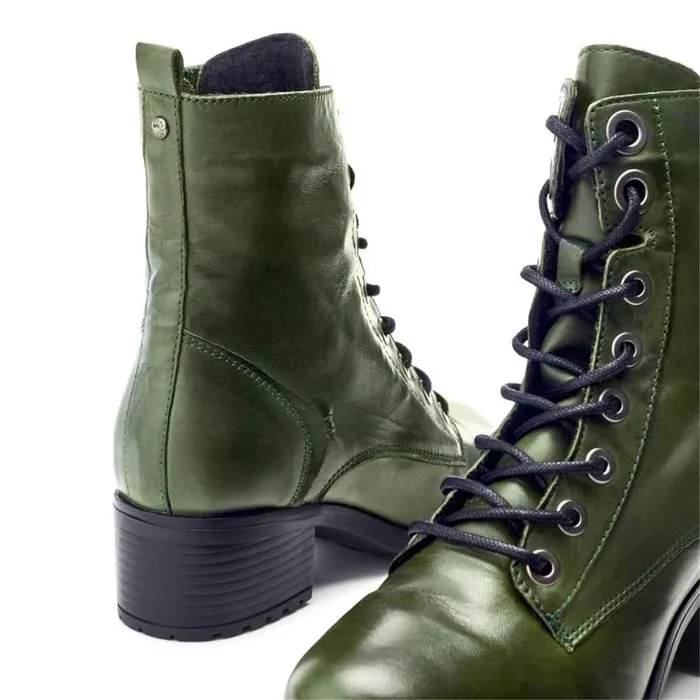 Women Moda In Pelle MidCalf Boots Bezzie Green Leather